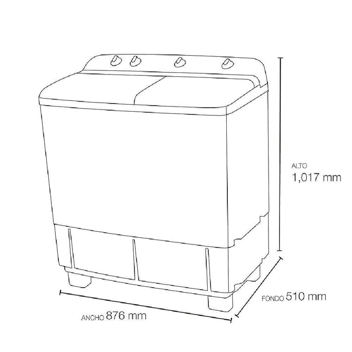 Lavadora semiautomática DWM-K363PW Winia/Daewoo 18 kg, 2 tinas