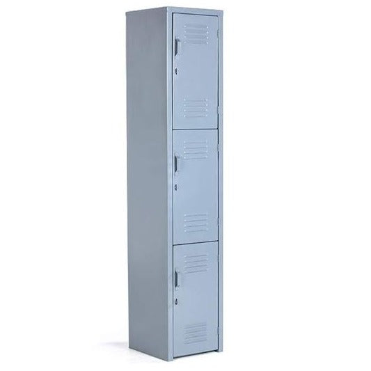 Locker casillero 3 puertas Collera Lámina, portacandado, 180x38.5x34 cm